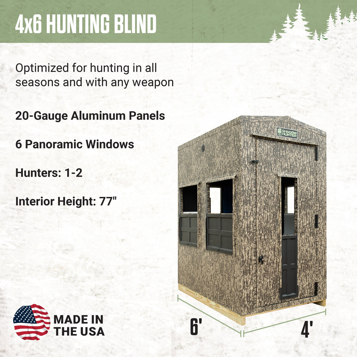 Shadow Hunter 4x6 Hunting Blind - Shadow Hunter Blinds