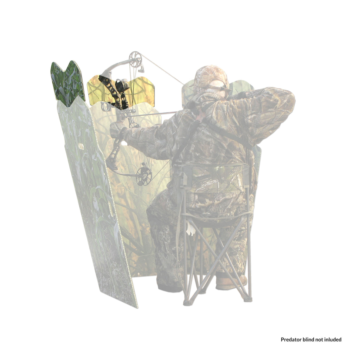 Bow Hunter Behind Blind