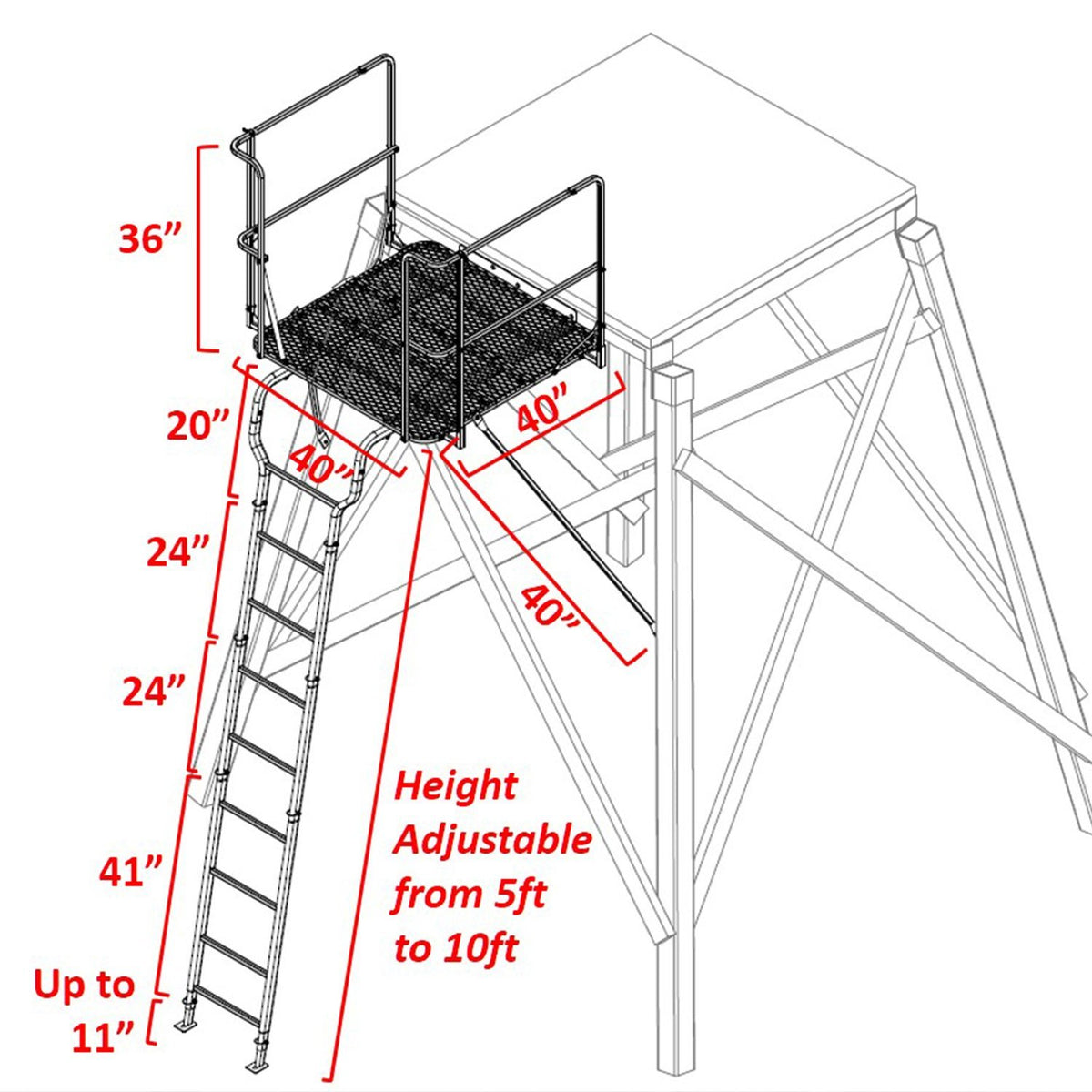 Adjustable Ladder Platform - Shadow Hunter Blinds